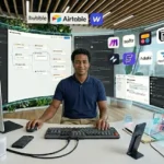 Solopreneur qui utilise des outils noCode pour l'aider dans son business