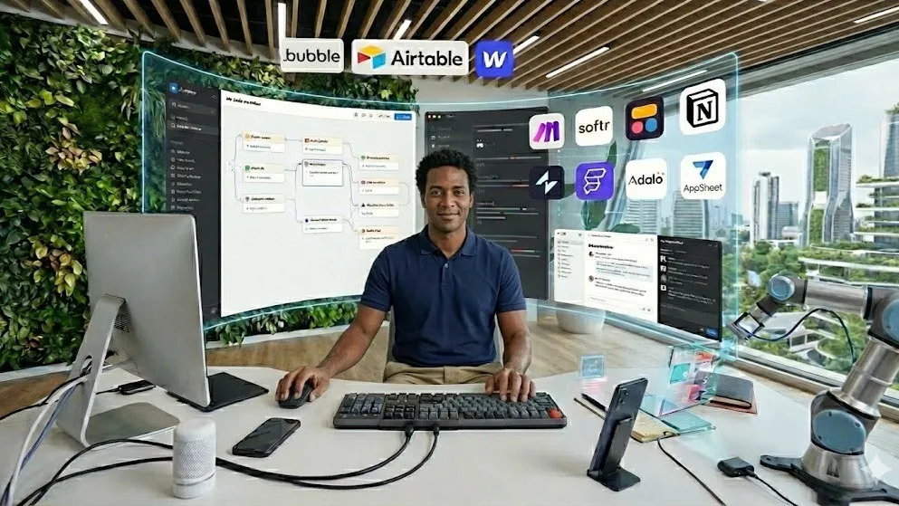 Solopreneur qui utilise des outils noCode pour l'aider dans son business