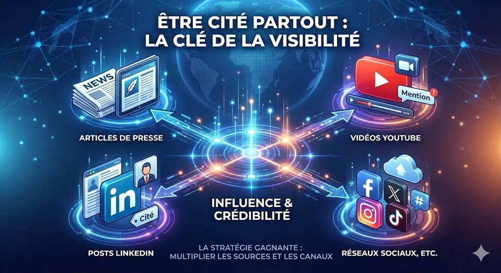 schéma qui montre l'importance des réseaux sociaux pour apparaître dans chatgpt